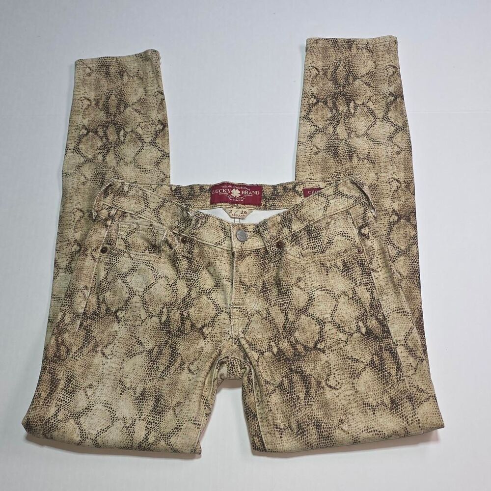 Lucky Brand Charlie Skinny Snake Print Jeans 2/26 - Picture 4 of 8